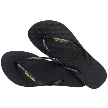 Slim Logo Metallic Black/Golden